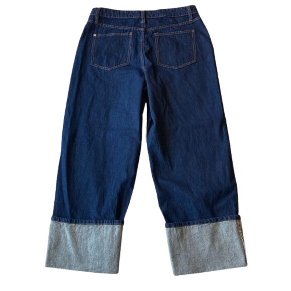 Kate Spade x Target High-Rise Straight Leg Wide Cuff Jeans Women's 10 Dark NEW - Picture 7 of 8